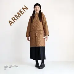 ARMEN アーメン キルティング　リバーシブル ロングコート フード付き