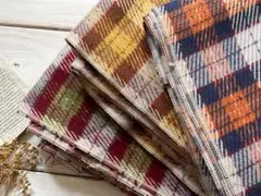 ■0.5m■延長可能■セルビッチ表起毛フランス綾◇オレンジXネイビー