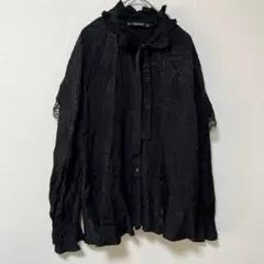 ZARA シアーブラウス 黒 ボウタイ レース 韓国系 透け感 春夏 XS