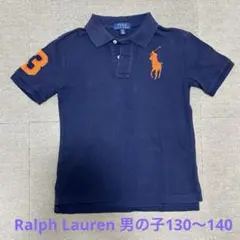 Ralph LaurenネイビーポロシャツS(8)130〜140ビックポロ男の子