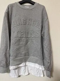グレー ロゴ入り スウェット トレーナー