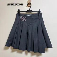 スカルプター アシンメトリー ラップスカート S プリーツ チャコール