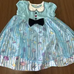 Disney アリス柄 半袖ワンピース 80cm