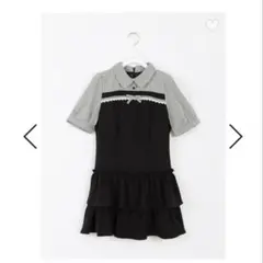 evelyn ワンピース ドッキングティアードOP ブラック タグ付き