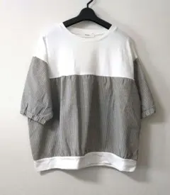 値下げ◆未使用タグ付◆BLANC+◆切り替えカットソー　ナチュラル