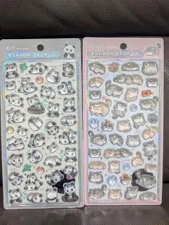 ボンボンドロップシール パンダ　マヌルネコ