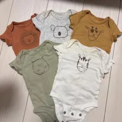 動物プリントロンパース5点セット