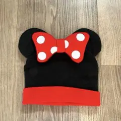 【美品】ディズニー　ミニー　ニット帽　リボン　耳付き
