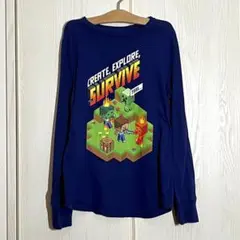 【GAP】Minecraft 長袖カットソー ネイビー　150cm