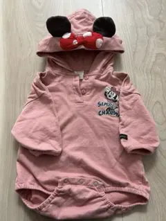 ミニー　フード付きロンパース 70cm ふたふた