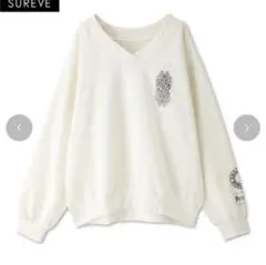 ♥ ホワイト ロゴプルオーバートレーナーSUREVE×Shoko♥※本日削除