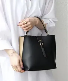 【美品】SHIPS any バイカラー2WAY スクエア ショルダー バッグのサムネイル
