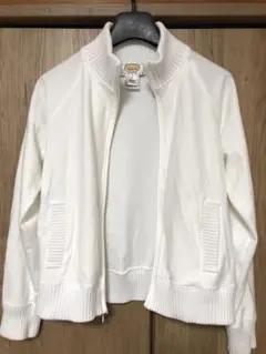 ジップアップ ブルゾン フルジップ ジャケット 白 綿