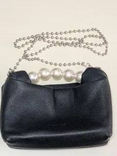 パールハンドル　黒　パーティーバッグ　ショルダー