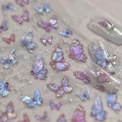 蝶デザイン ネイルシール 3D 2枚セット