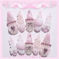 ♡ 現品 スナ系 量産型 さくらんぼ チェック ネイルチップ ♡ - メルカリ