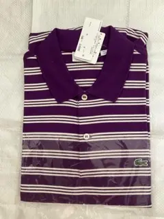 【祝日値下げ】LACOSTE ポロシャツ 紫 ストライプ サイズ4