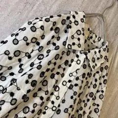 ヴィンテージ ブラウス ドット 総柄 レース レトロ ホワイト ブラック 日本製