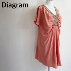 Diagram ダイアグラム ワンピースパーティードレスビジュー シルク100%