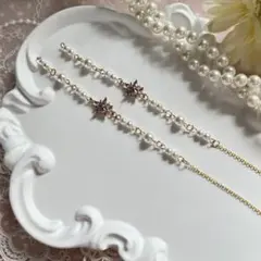 ♪❤️ 薔薇 パール マスクチェーン メガネチェーン ハンドメイド