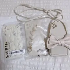 スマホケース iPhone11 3点セット 韓国 ホワイト アイボリー