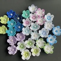 つまみ細工　寒色ミックス　no11