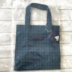 familiar ファミリア　青チェック　トートバッグ　小サイズ