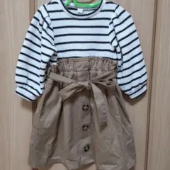 週末限定価格　アプレレクール　トレンチドッキングワンピース　90