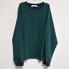 ボーダー ロンT グリーン系