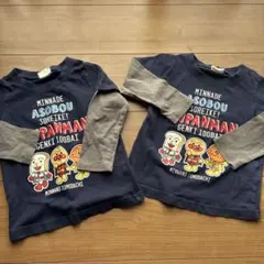 双子　アンパンマン　重ね着風トップス