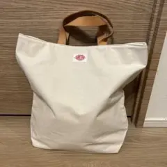 【DANTON 】ダントンコットンキャンバスハンドバッグ　ホワイト　牛革