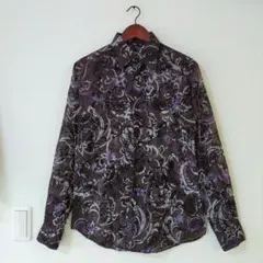 美品　TORNADO MART　Lサイズ　ペイズリー柄　花柄　シースルーシャツ