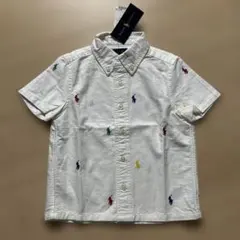 【新品】RalphLauren 半袖ブラウス　110cm ポニーカラフル刺繍