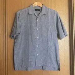 リネン混 半袖シャツ メンズ Mサイズ