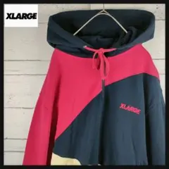 【希少カラー】エクストララージ　パーカー☆ハーフジップ☆刺繍☆マルチカラー