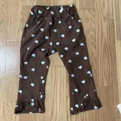 アプレレクール　ハート柄ブラウンボトムス フリル付き