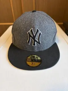 【美品】ニューエラ 59FIFTY ニューヨーク・ヤンキース グレー ウール