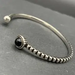 オニキス シルバー 925 刻印 バングル ブレスレット 銀 シンプル
