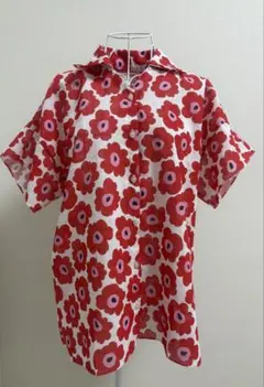 ボーダー 花柄 シャツ エーカ ナチュラン 北欧風 - メルカリ