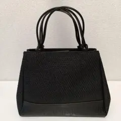 NINA RICCI ブラック編み込みハンドバッグ