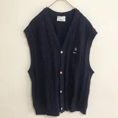 センスオブプレイス　 テディベア　ケーブル編み　ニット　ベスト　カーディガン　M