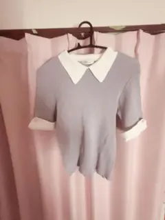 INGNI 襟付きリブニット 半袖トップス