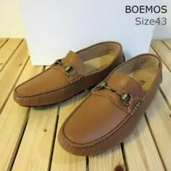 新品 BOEMOS ローファー ドライビングシューズ モカシン 茶 EU 43