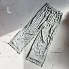 レース風パンツ【L】くすみグリーン♡イージーパンツ♡カジュアルパン♡ゴムウエスト