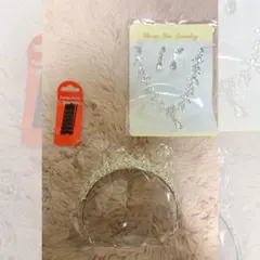 クラウンネックレスピアス３点セット