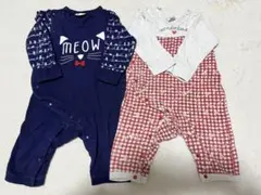SKAPE カバーオール 2枚セット　ネコ　女の子のサムネイル