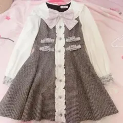 ♡ Ank Rouge チェック柄ひざ丈ワンピース ♡