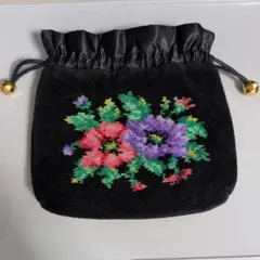FEILER 花柄刺繍巾着