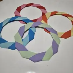 カラフル折り紙リングセット