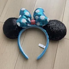 ディズニー ミニー カチューシャ スパンコール ブルー